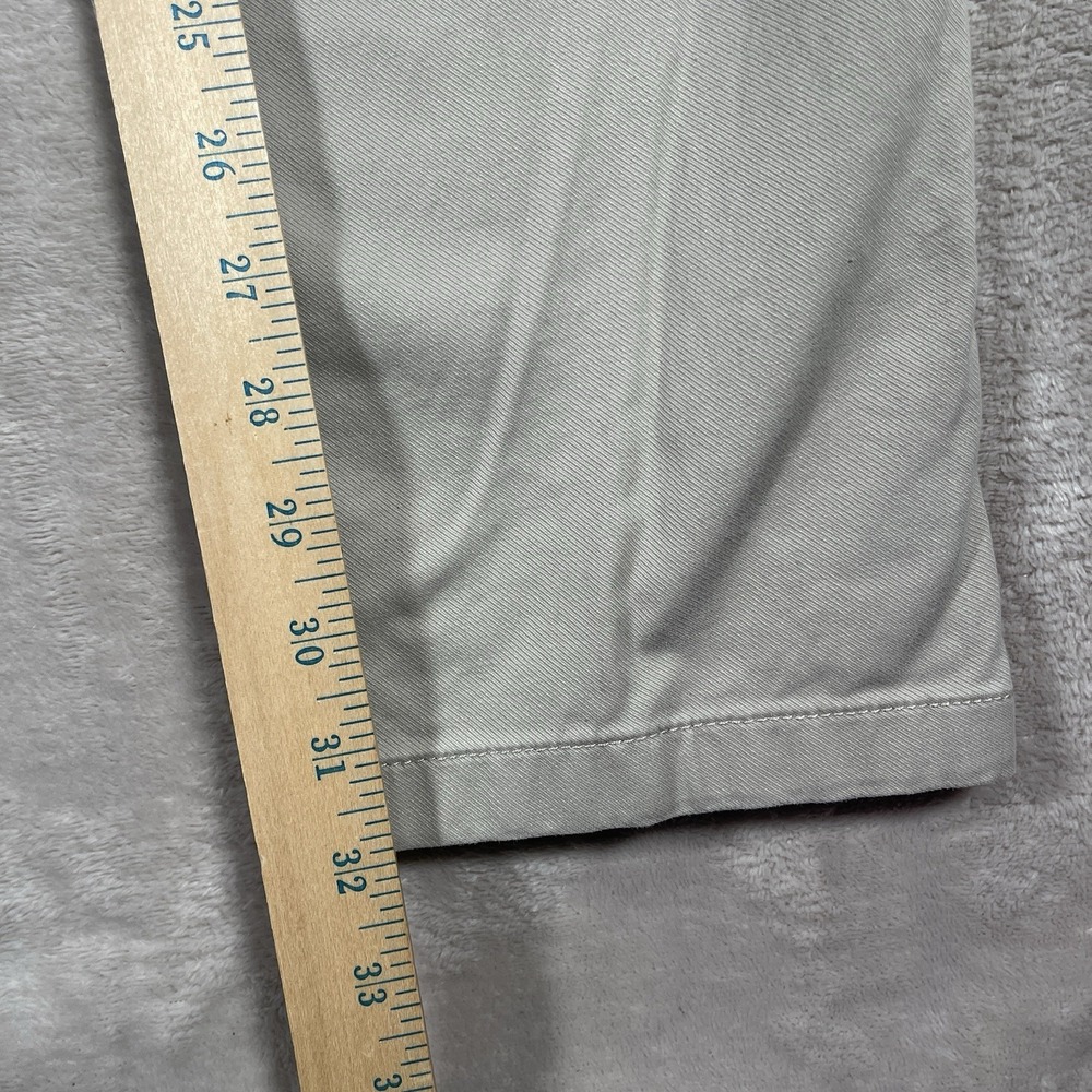 Perk Pants Men 31x32 Khaki Chino Flat Front Slim Fit Stretch Cotton - Picture 8 of 9